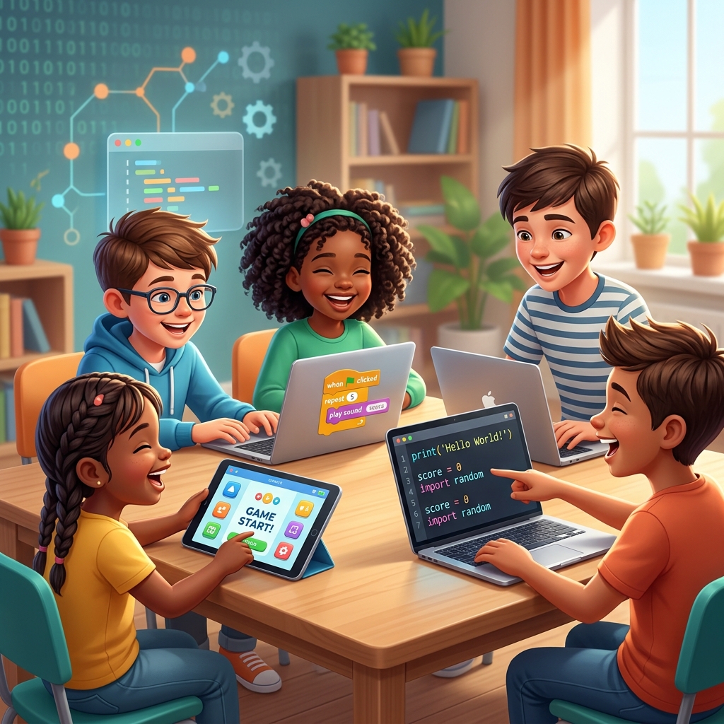 Young coders learning Python